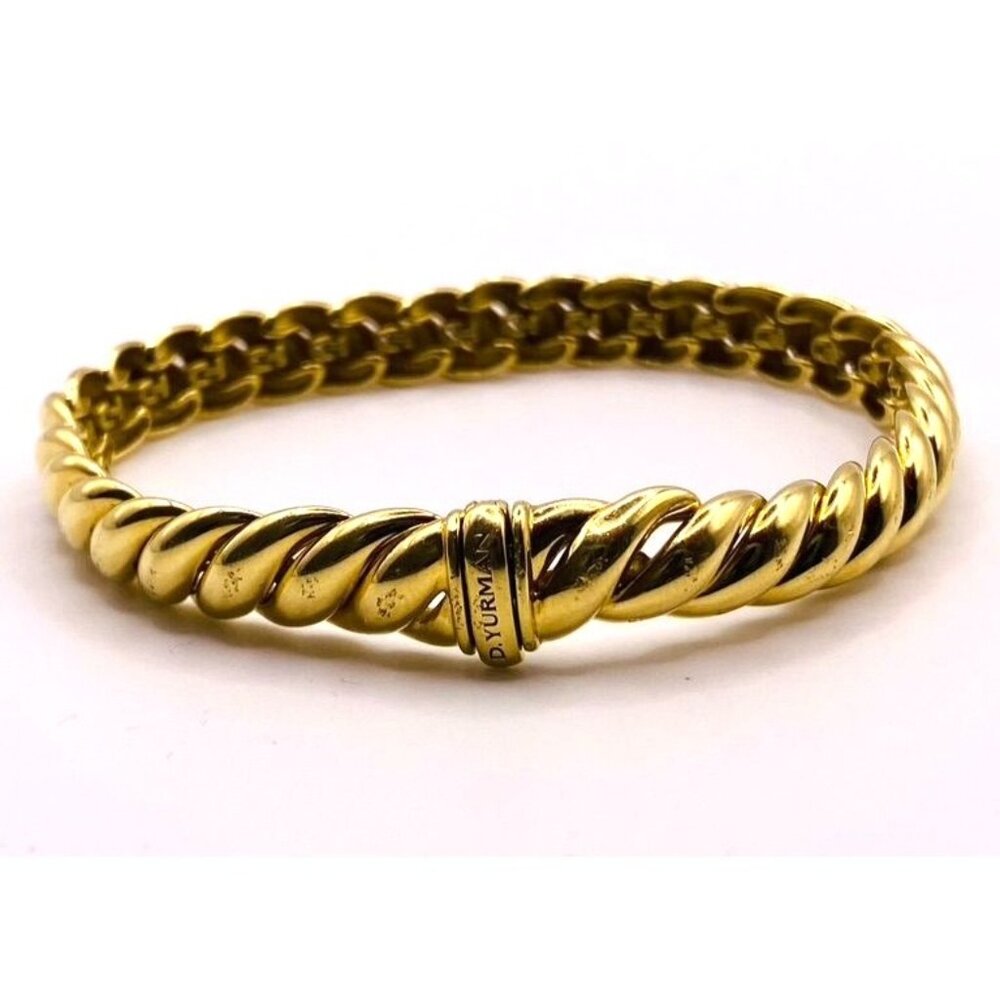 David Yurman Sculpted 18K Yellow Gold  Bracelet 8mm Wide - Picture 13 of 13